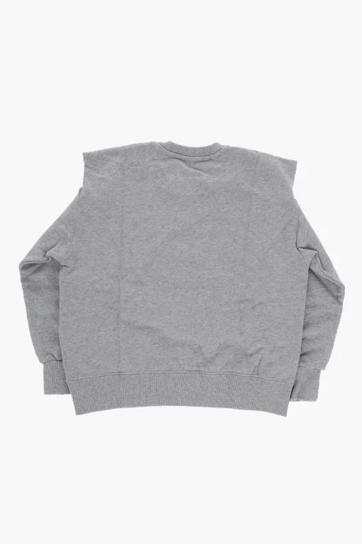 MM6 Felpa Girocollo in Cotone Garzato con Dettagli Cut-Out>Maison Margiela Kids Discount