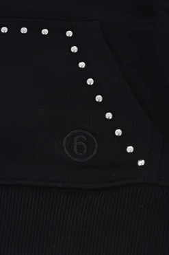 MM6 Felpa Hoodie con Borchie>Maison Margiela Kids New