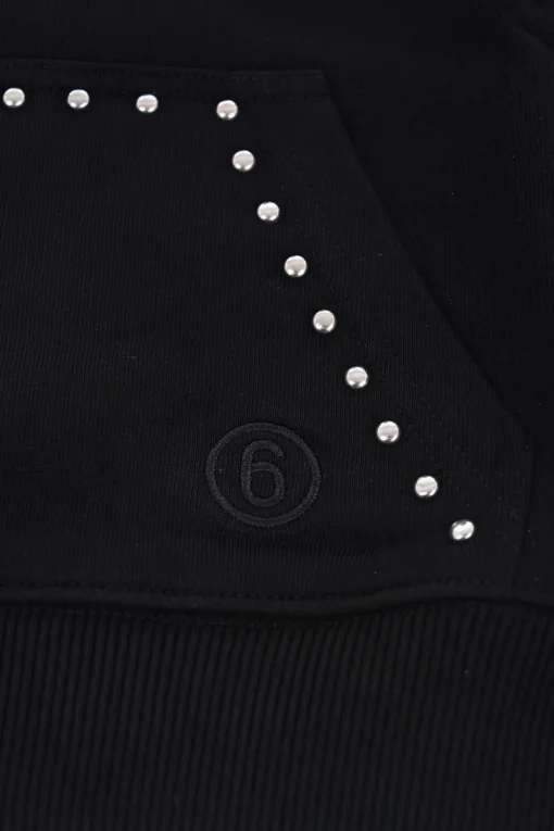 MM6 Felpa Hoodie con Borchie>Maison Margiela Kids New