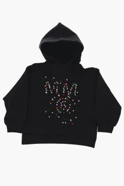 Sale MM6 Felpa Hoodie in Cotone con Gioielli Abbigliamento
