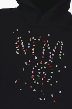 Sale MM6 Felpa Hoodie in Cotone con Gioielli Abbigliamento