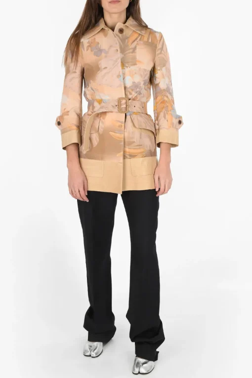 MM0 giacca dettagli in pelle con cintura>Maison Margiela Hot