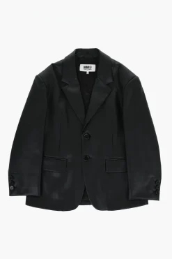 Discount MM6 Giacca in Pelle Vegan con 2 Bottoni e Tasche ad Aletta Abbigliamento