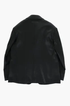 Discount MM6 Giacca in Pelle Vegan con 2 Bottoni e Tasche ad Aletta Abbigliamento
