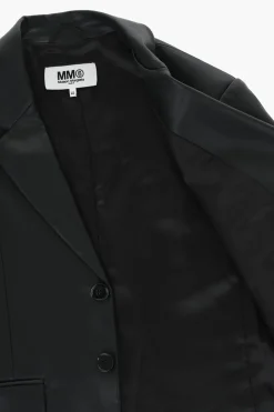 Discount MM6 Giacca in Pelle Vegan con 2 Bottoni e Tasche ad Aletta Abbigliamento