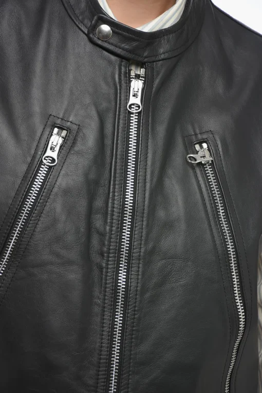 Sale MM6 Gilet Biker in Pelle Trapuntata Donna Giubbotti