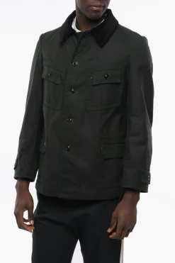 MM4 Giubbotto in Cotone con Collo in Velour a Coste>Maison Margiela Best