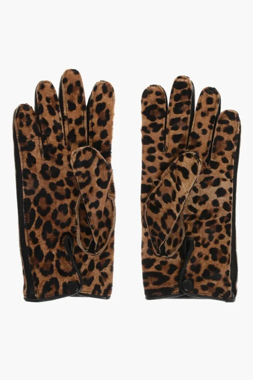 Sale MM14 Guanti in Pelle a Motivo Animalier Uomo Guanti