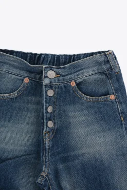 MM6 Jeans Effetto Vintage co Bottoni Logati>Maison Margiela Kids Clearance