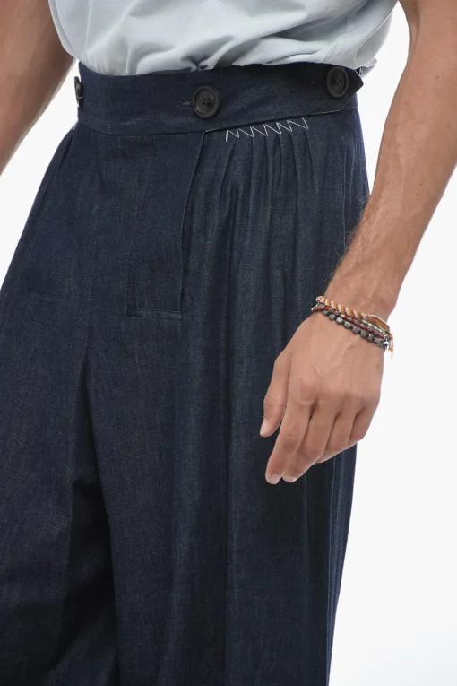 New MM0 Jeans Gaucho con Lavaggio Scuro e Martingale 40cm Uomo Jeans