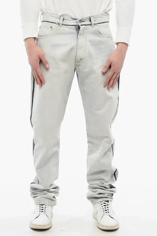 MM1 Jeans Slim Fit in Cotone con Dettagli a Contrasto 17cm>Maison Margiela New