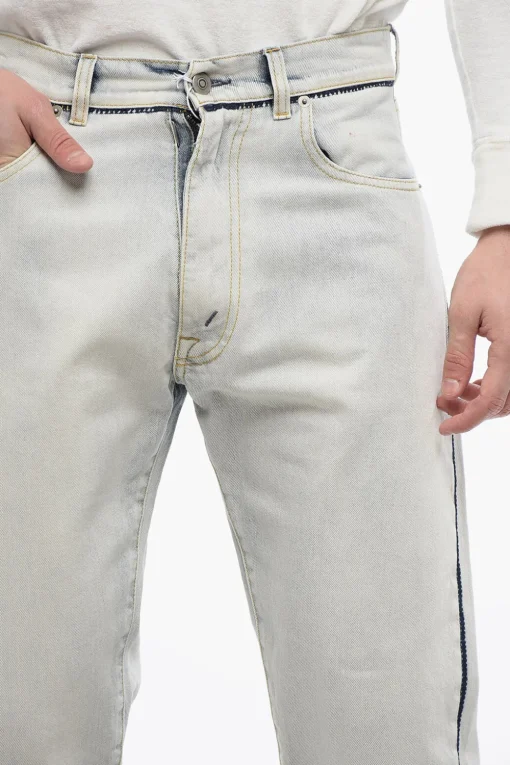MM1 Jeans Slim Fit in Cotone con Dettagli a Contrasto 17cm>Maison Margiela New
