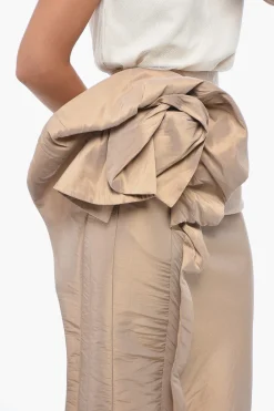 Best MM1 Longuette in Misto Satin di Seta con Drappeggio Donna Gonne
