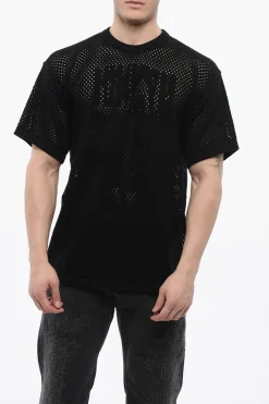 MM6 Maglia Girocollo in Cotone Openwork>Maison Margiela Discount