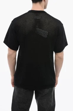 MM6 Maglia Girocollo in Cotone Openwork>Maison Margiela Discount