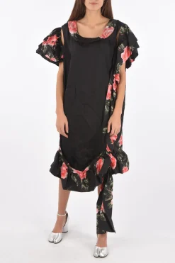Outlet MM0 maxi dress stampa floreale in seta cold shoulder Donna Vestiti
