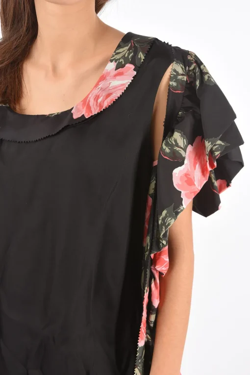 Outlet MM0 maxi dress stampa floreale in seta cold shoulder Donna Vestiti