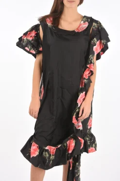Outlet MM0 maxi dress stampa floreale in seta cold shoulder Donna Vestiti