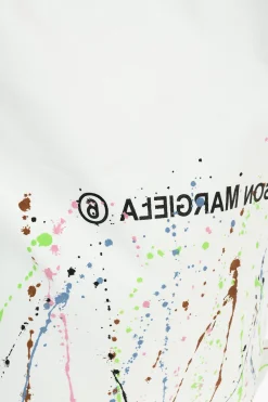 Fashion MM6 Maxi Tote Bag in Tela in Stampa PAINT-SPLATTER con Logo Donna Borse A Mano
