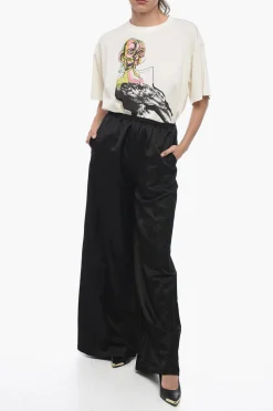 MM6 Pantaloni a Gamba Ampia in Misto Viscosa></noscript>Maison Margiela Outlet