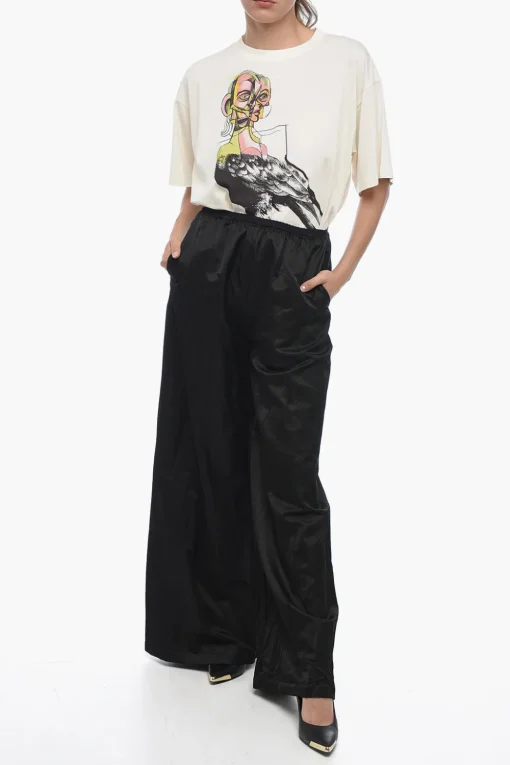 MM6 Pantaloni a Gamba Ampia in Misto Viscosa>Maison Margiela Outlet