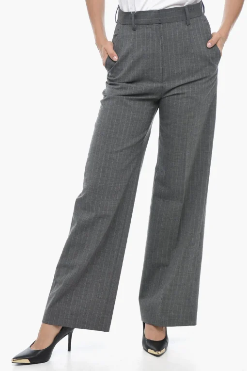 MM6 Pantaloni a Vita Alta con Fantasia a Righe>Maison Margiela Online