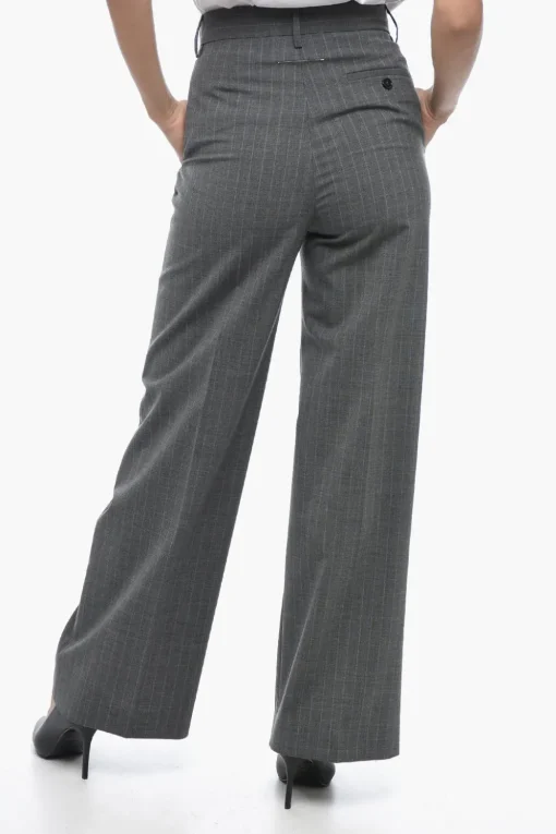 MM6 Pantaloni a Vita Alta con Fantasia a Righe>Maison Margiela Online