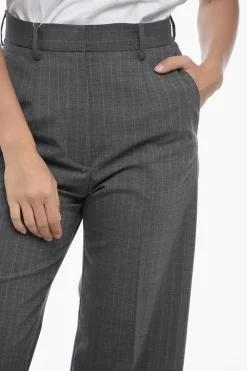 MM6 Pantaloni a Vita Alta con Fantasia a Righe></noscript>Maison Margiela Online