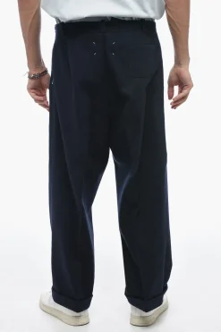 Best MM10 Pantaloni Chino in Misto Lana ad 1 Pince Uomo Pantaloni