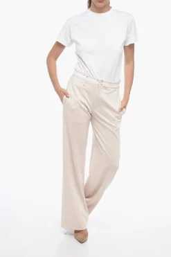 Online MM6 Pantaloni Destrutturati a Gamba Ampia Donna Pantaloni