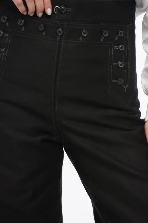 MM5 Pantaloni in Cotone Satinato con Bottoni>Maison Margiela New