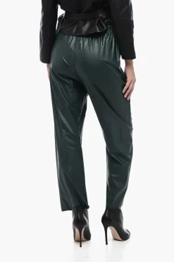 Hot MM6 Pantaloni in Ecopelle con Elastico in Vita Donna Pantaloni