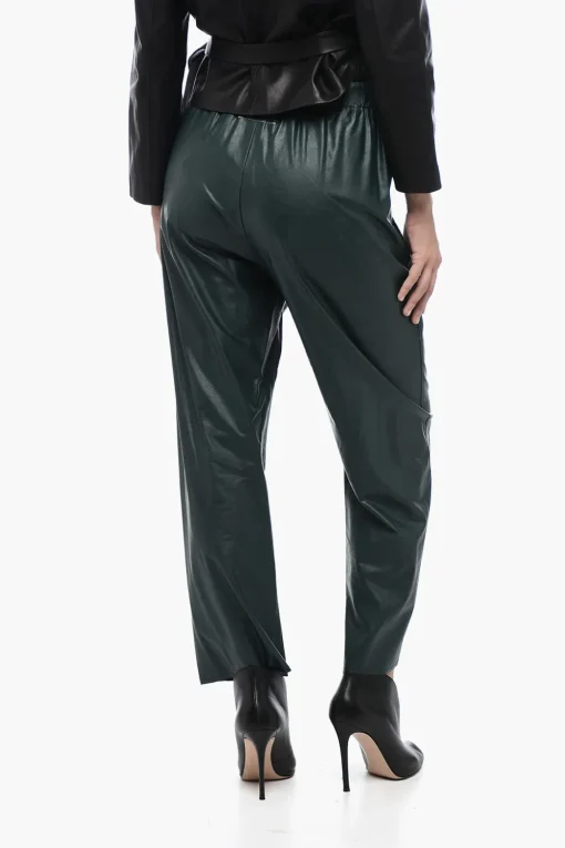 Hot MM6 Pantaloni in Ecopelle con Elastico in Vita Donna Pantaloni