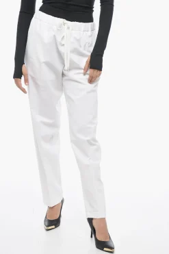 Outlet MM6 Pantaloni in Misto Lino con Coulisse Donna Pantaloni