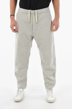 Fashion MM10 Pantaloni Jogger in Cotone Garzato con Zip alla Caviglia Uomo Pantaloni