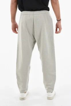 Fashion MM10 Pantaloni Jogger in Cotone Garzato con Zip alla Caviglia Uomo Pantaloni