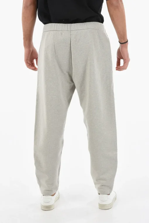 Fashion MM10 Pantaloni Jogger in Cotone Garzato con Zip alla Caviglia Uomo Pantaloni