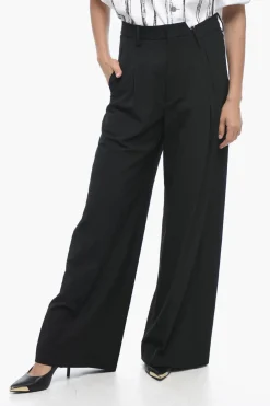 MM6 Pantaloni Plissé a Gamba Ampia>Maison Margiela Best