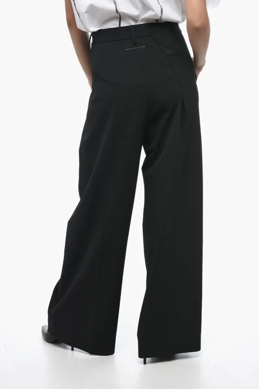 MM6 Pantaloni Plissé a Gamba Ampia>Maison Margiela Best