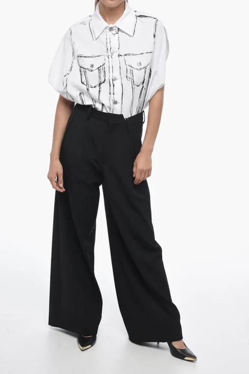 MM6 Pantaloni Plissé a Gamba Ampia>Maison Margiela Best