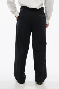 MM1 Pantaloni Straight Fit in Lana con Martingale>Maison Margiela Hot