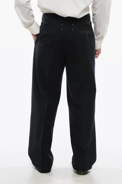 MM1 Pantaloni Straight Fit in Lana con Martingale>Maison Margiela Hot