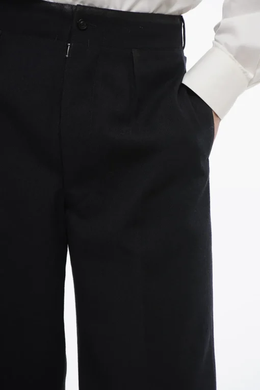 MM1 Pantaloni Straight Fit in Lana con Martingale>Maison Margiela Hot