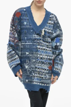 MM0 Pullover in Misto Lana con Collo a V>Maison Margiela Clearance