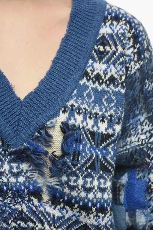 MM0 Pullover in Misto Lana con Collo a V>Maison Margiela Clearance