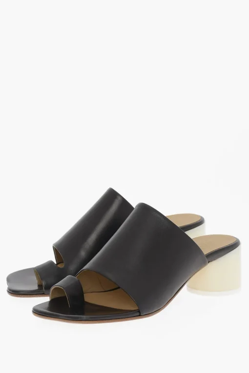 MM6 Sandali in Pelle con Tacco Laccato 5,5cm>Maison Margiela Online