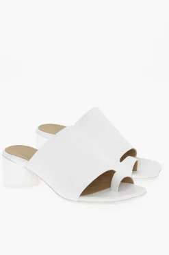 Discount MM6 Sandali Infradito in Pelle con Tacco Laccato 5cm Donna Scarpe Con Tacco