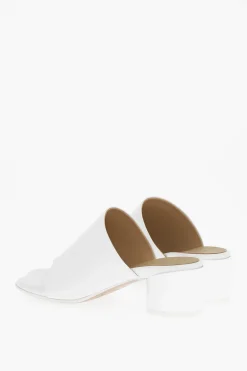 Discount MM6 Sandali Infradito in Pelle con Tacco Laccato 5cm Donna Scarpe Con Tacco