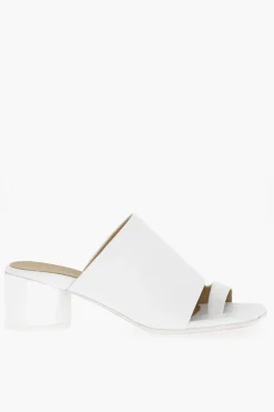 Discount MM6 Sandali Infradito in Pelle con Tacco Laccato 5cm Donna Scarpe Con Tacco