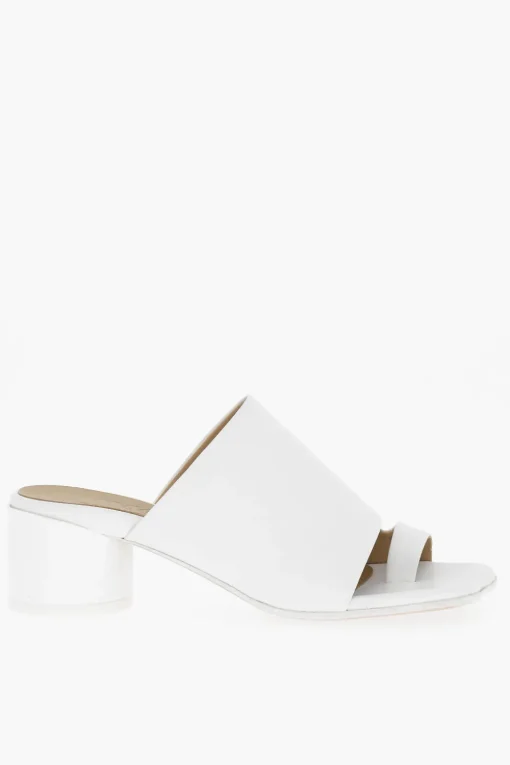 Discount MM6 Sandali Infradito in Pelle con Tacco Laccato 5cm Donna Scarpe Con Tacco